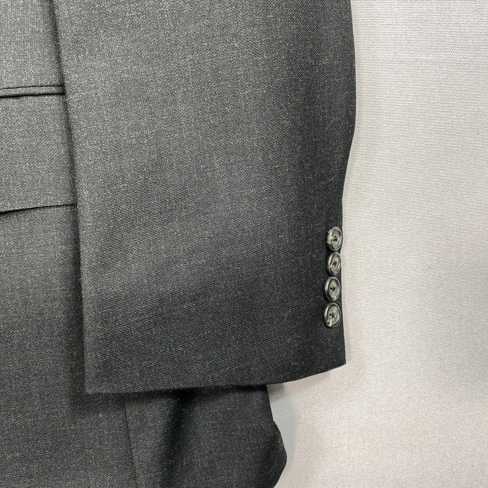 VTG Polo Ralph Lauren Blazer Peak Lapel Mens 42R Charcoal Wool USA Union Made - Picture 4 of 16